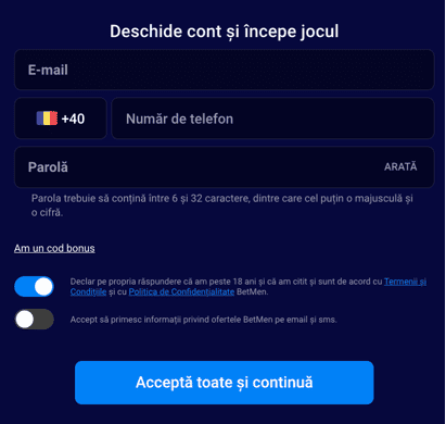 Înregistrare Betmen casino